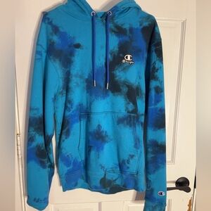 champion blue/black tie sweat outfit